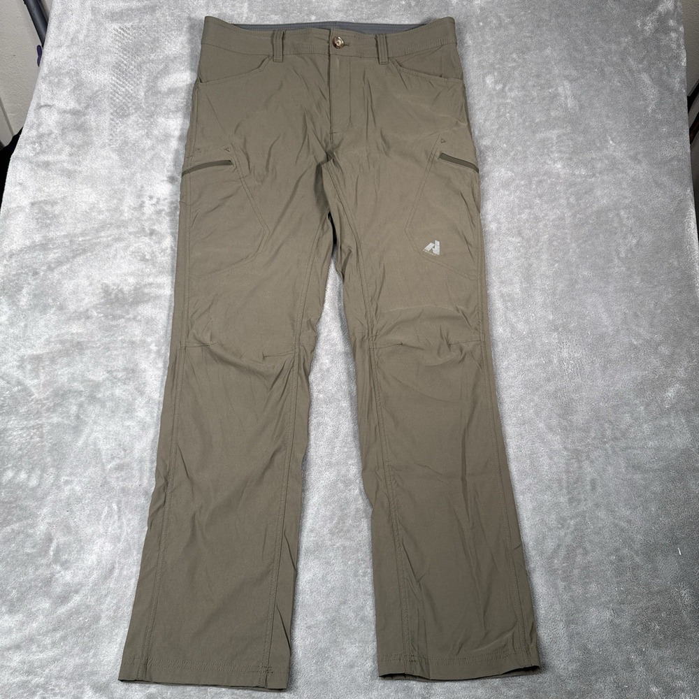 Eddie Bauer First Ascent Hiking Pants Mens 35x34 Outdoors Nylon Stretch Green